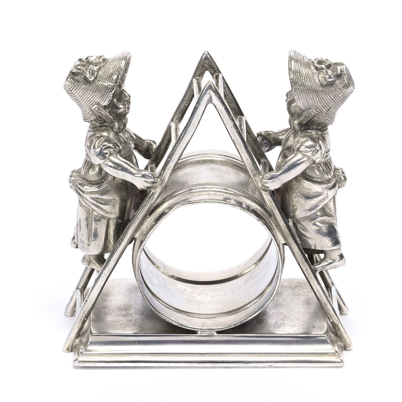 Figural Napkin Ring, Kate Greenaway Girls On Ladder (1 of 3)