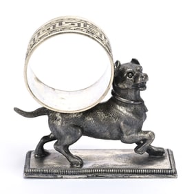 Figural Napkin Ring, Prancing Dog