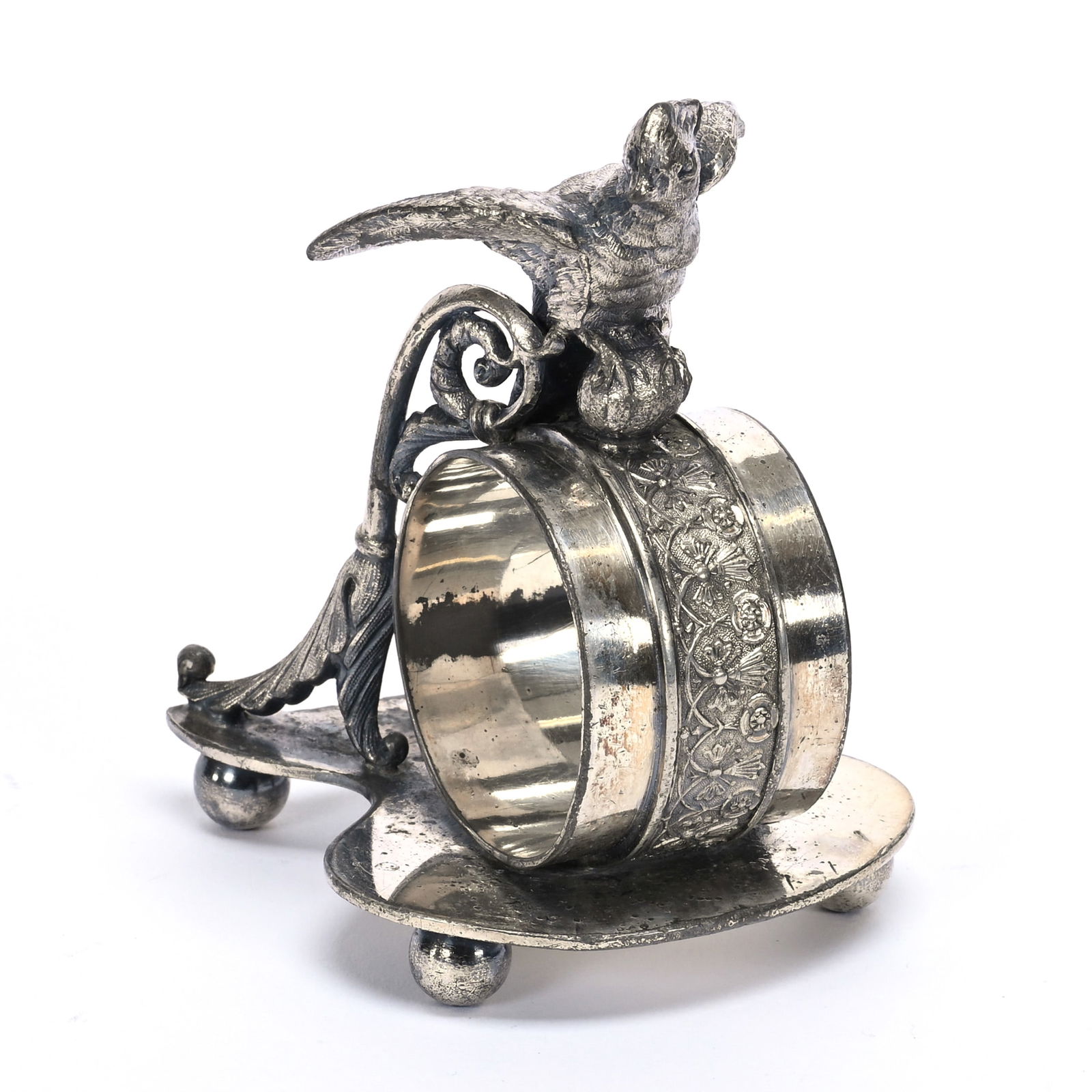 Figural Napkin Ring, Bird Atop Ring (1 of 3)