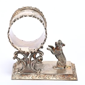 Figural Napkin Ring, Begging Dog