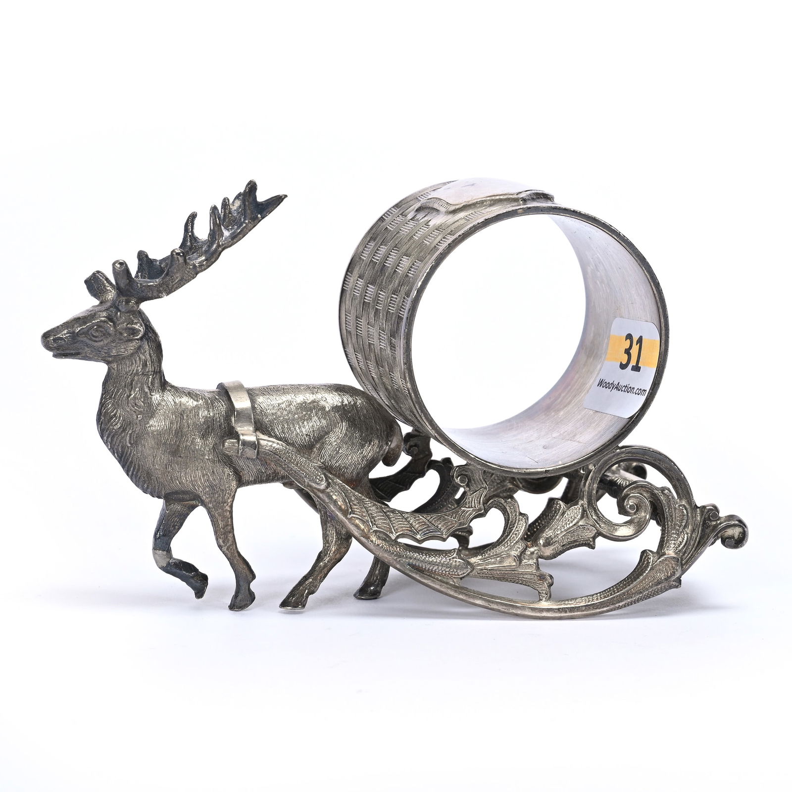 Figural Napkin Ring, Deer And Sleigh (1 of 3)
