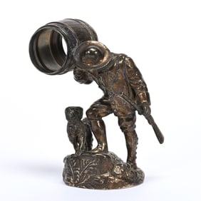 Figural Napkin Ring, Rip Van Winkle With Dog