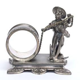 Figural Napkin Ring, Sailor Boy & Anchor