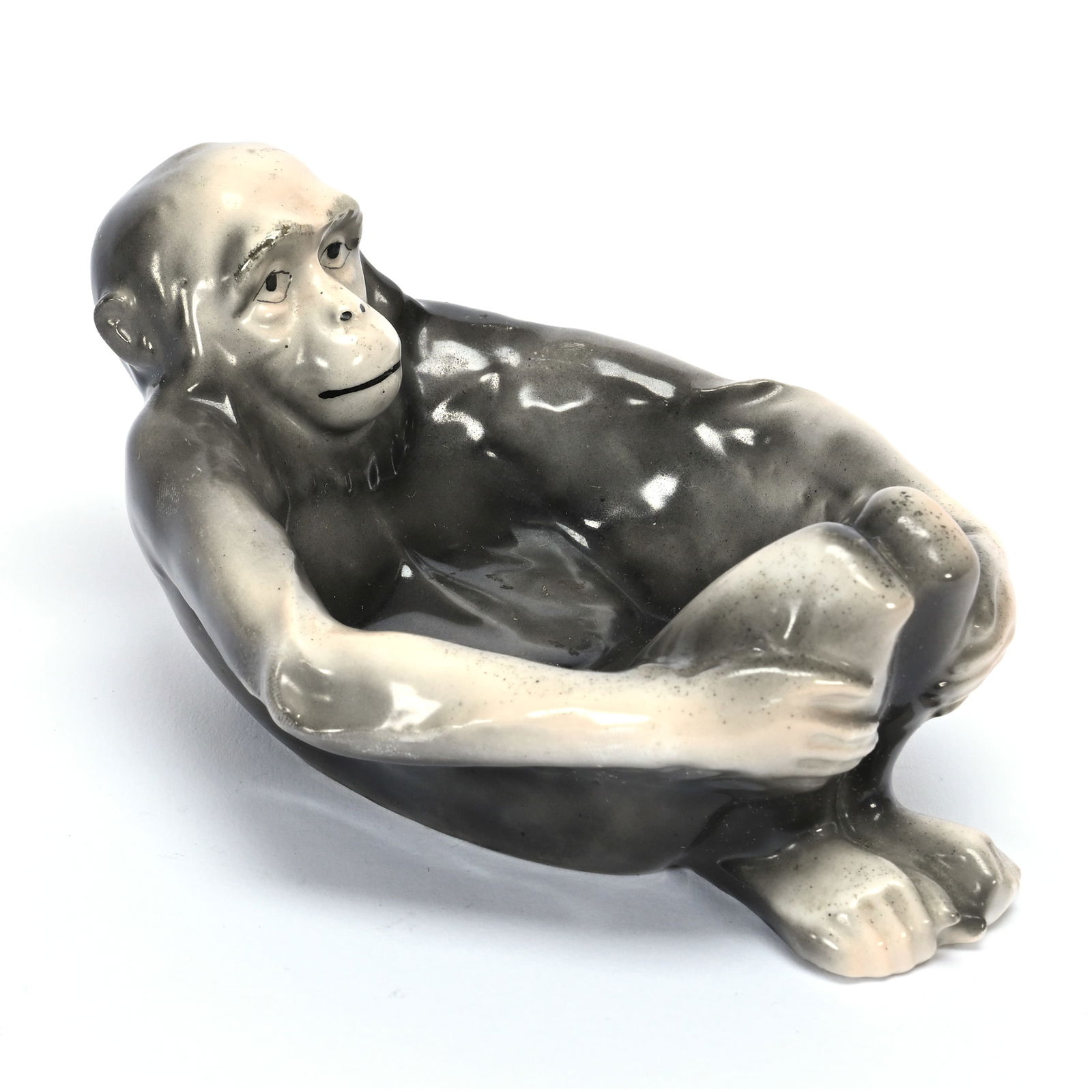 Chimpanzee Ash Tray, Royal Bayreuth Blue Mark (1 of 2)