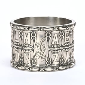 Embossed Napkin Ring, Sterling Silver