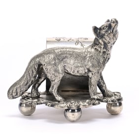 Figural Napkin Ring, Howling Wolf