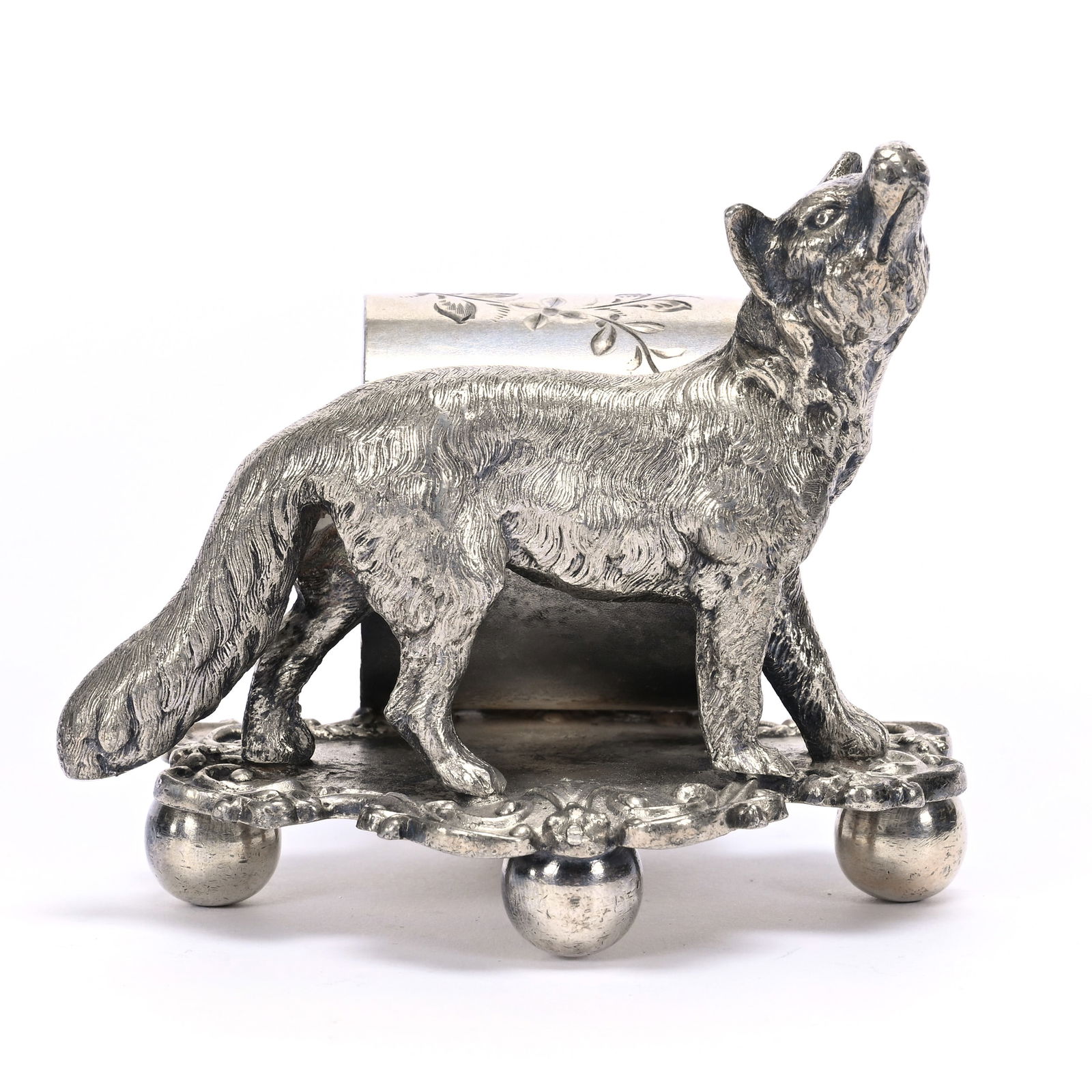 Figural Napkin Ring, Howling Wolf (1 of 3)