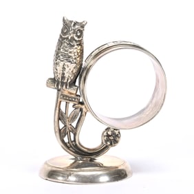Figural Napkin Ring, Perched Owl