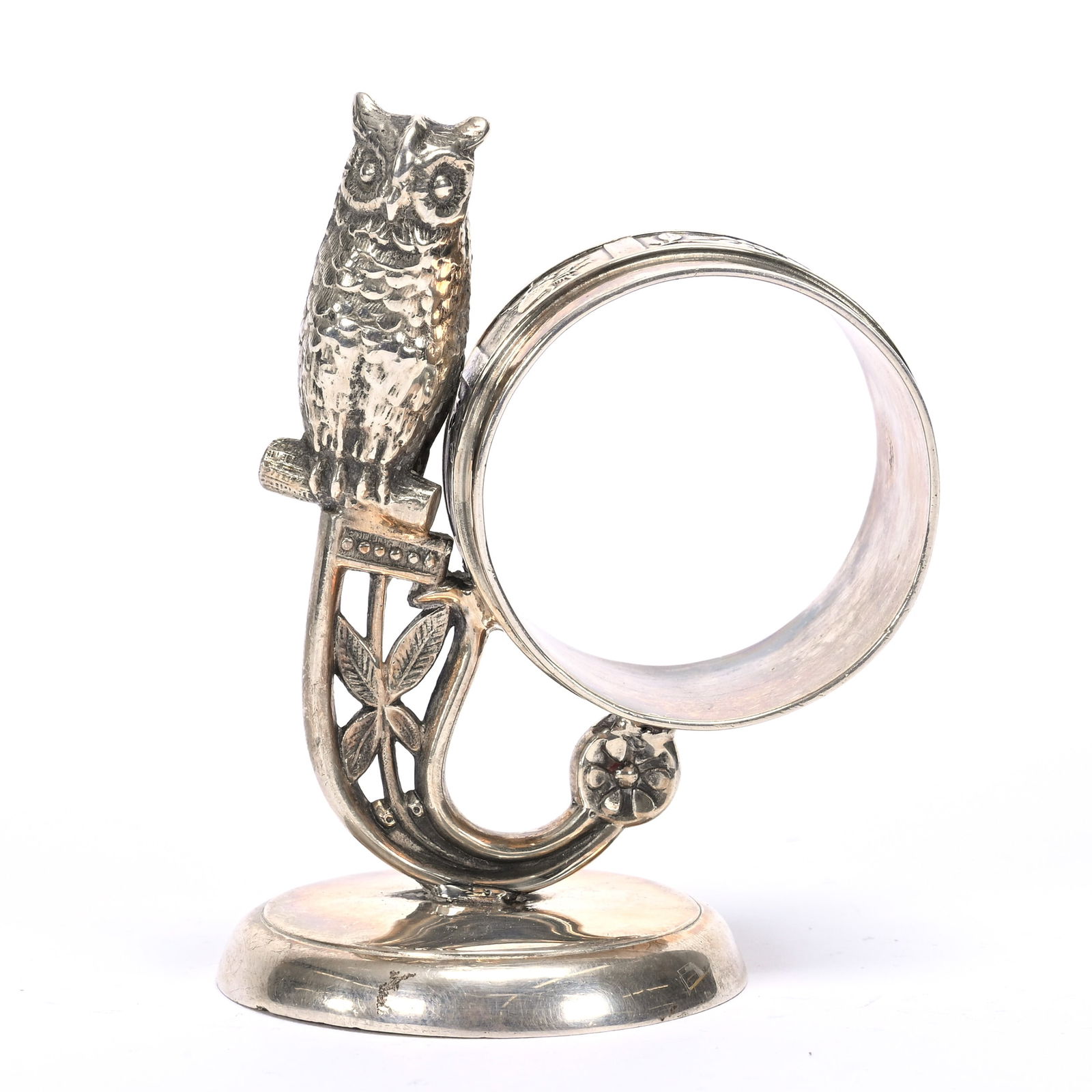 Figural Napkin Ring, Perched Owl (1 of 3)