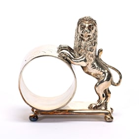 Figural Napkin Ring, Rampant Lion