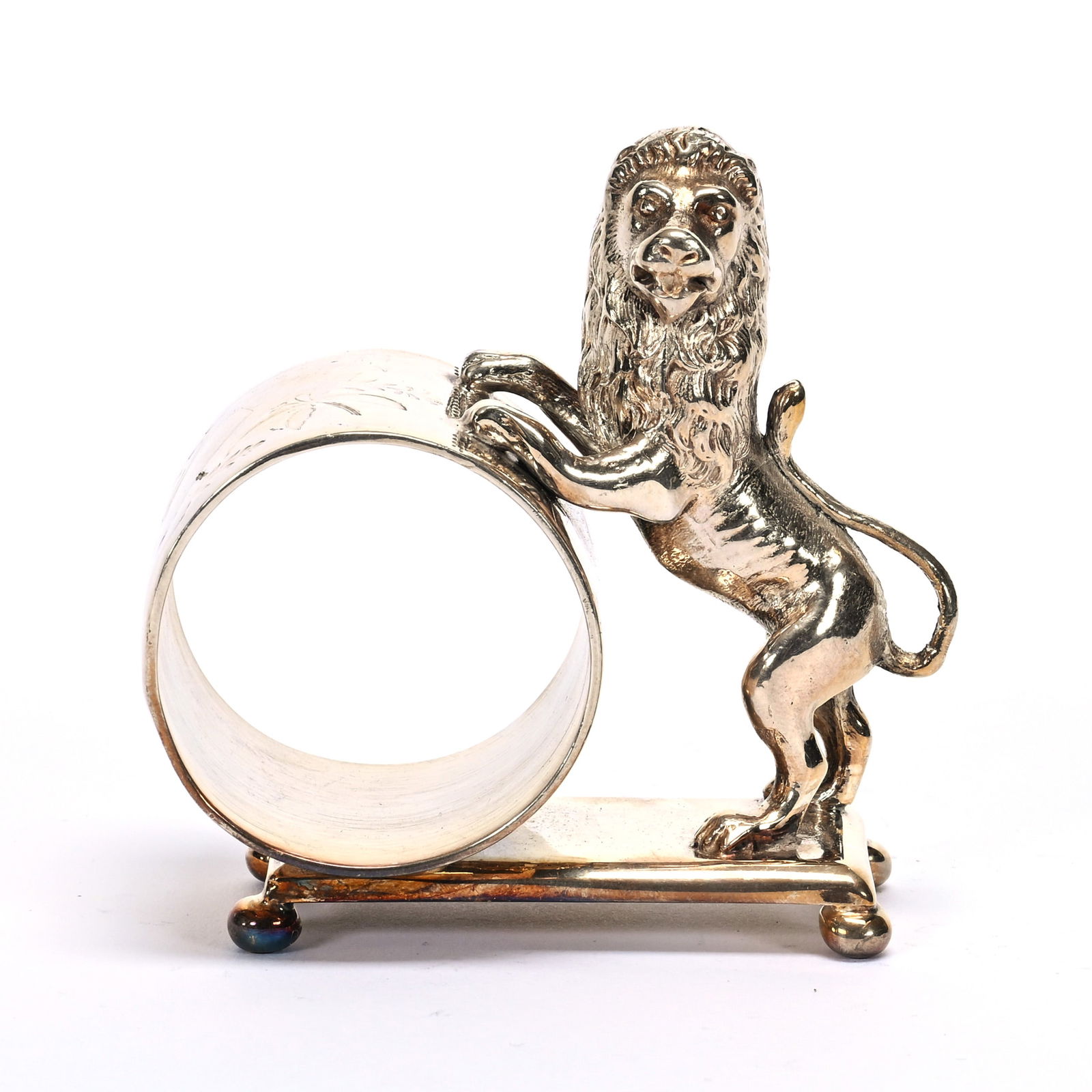 Figural Napkin Ring, Rampant Lion (1 of 3)