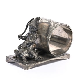 Figural Napkin Ring, Child Riding Turtle