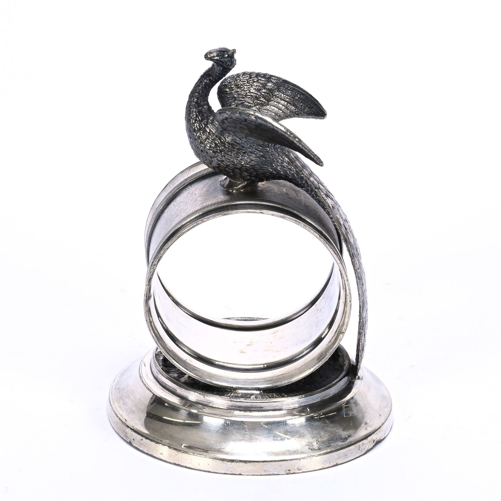 Figural Napkin Ring, Peacock With Spread Wings (1 of 3)