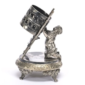 Figural Napkin Ring, Child Holding Easel