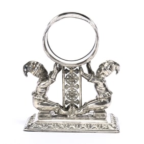 Figural Napkin Ring, Two Elves