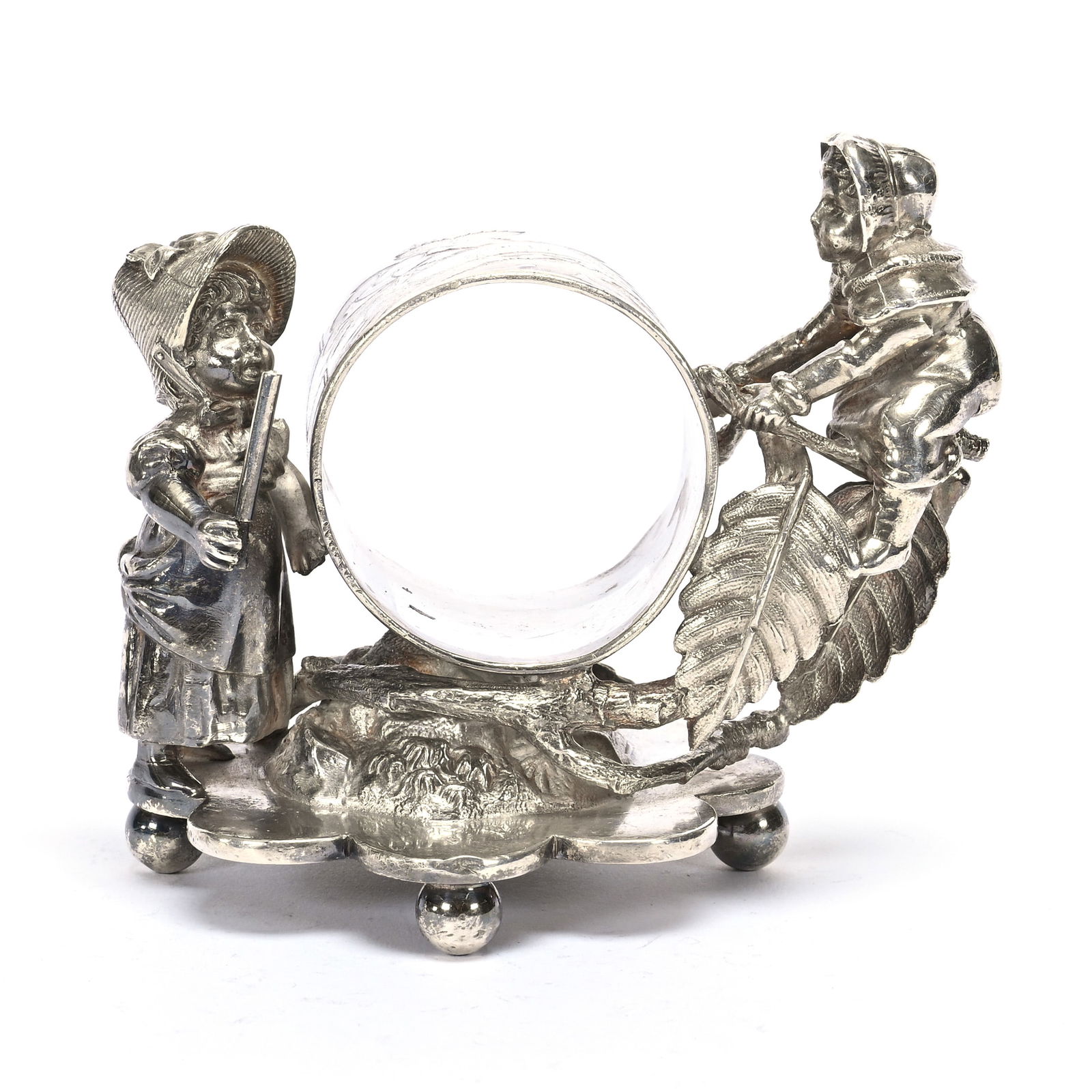 Figural Napkin Ring, Kate Greenaway Kids On Branch (1 of 3)