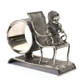 Figural Napkin Ring, Kate Greenaway Girl In Chair