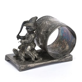 Figural Napkin Ring, Child Riding Turtle