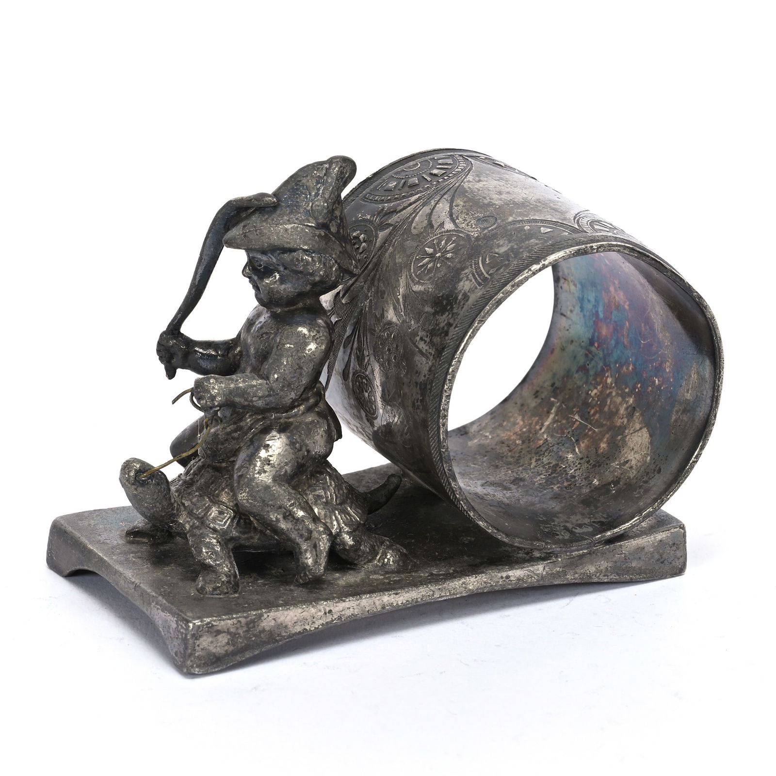 Figural Napkin Ring, Child Riding Turtle (1 of 3)