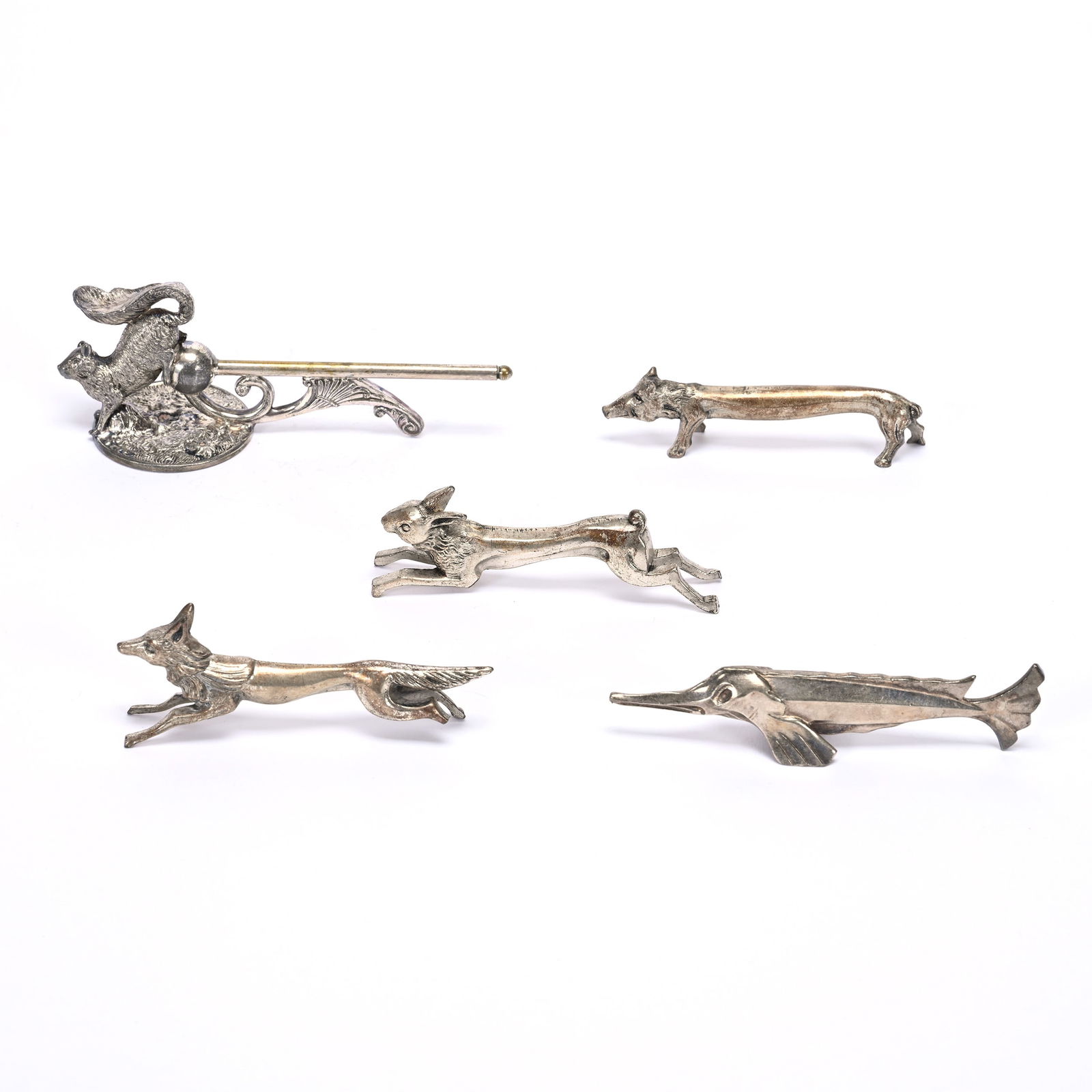 (5) Figural Animal Knife Rests, Silverplate (1 of 4)