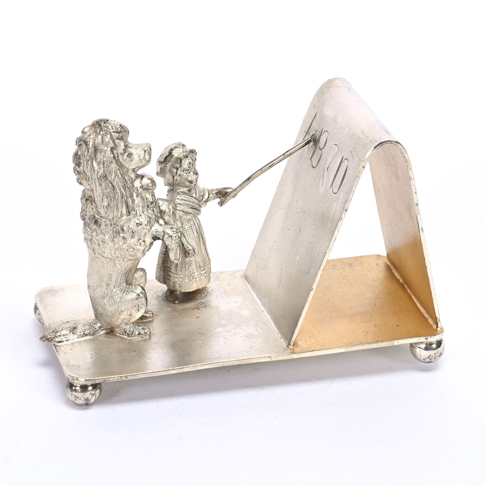 Figural Napkin Ring, Kate Greenaway Girl & Dog (1 of 3)