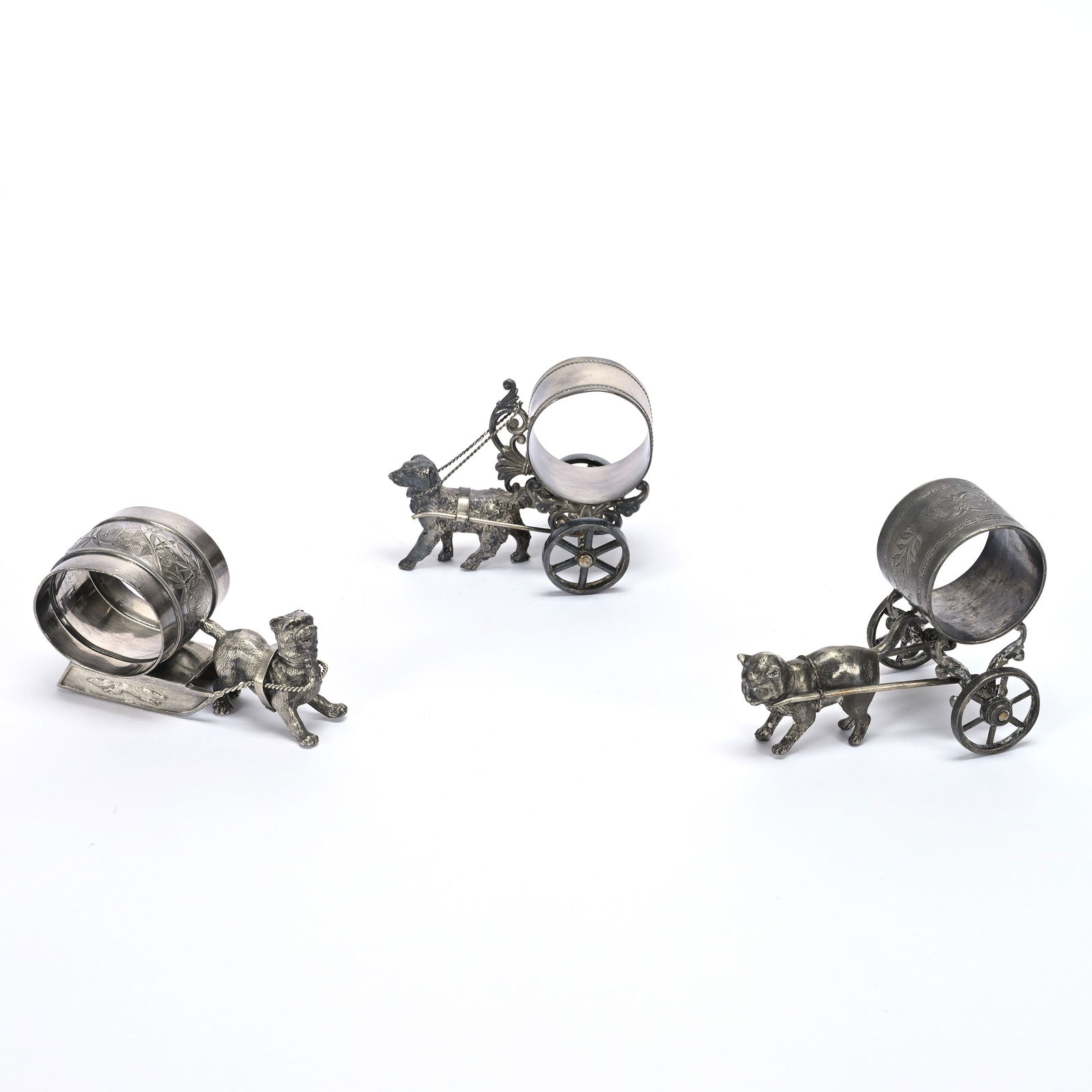 (3) Figural Napkin Rings, Silverplate (1 of 3)