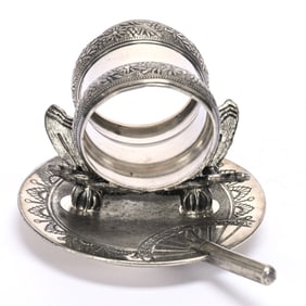 Figural Napkin Ring, Butterfly & Paddle Fan