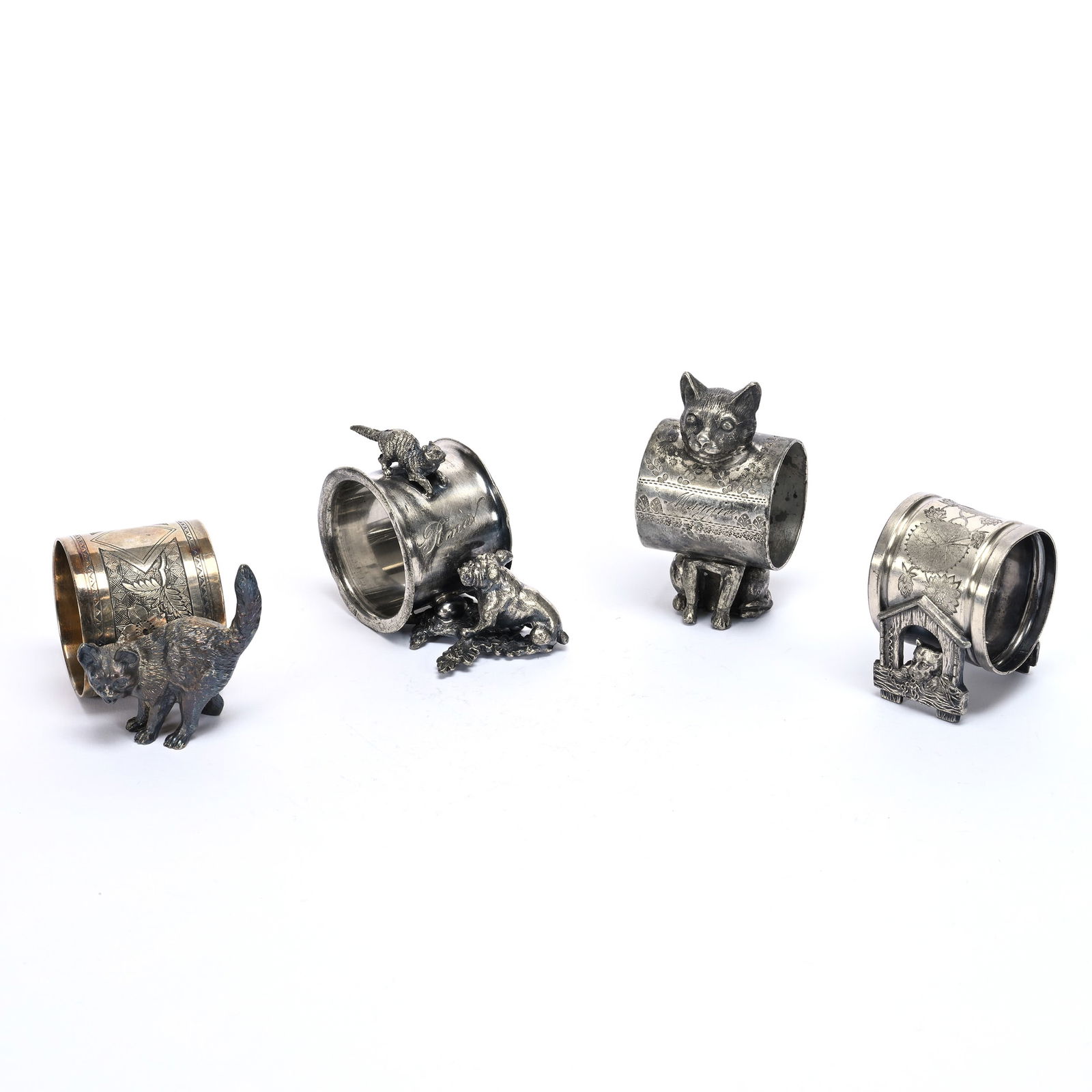 (4) Figural Napkin Rings, Silverplate (1 of 3)