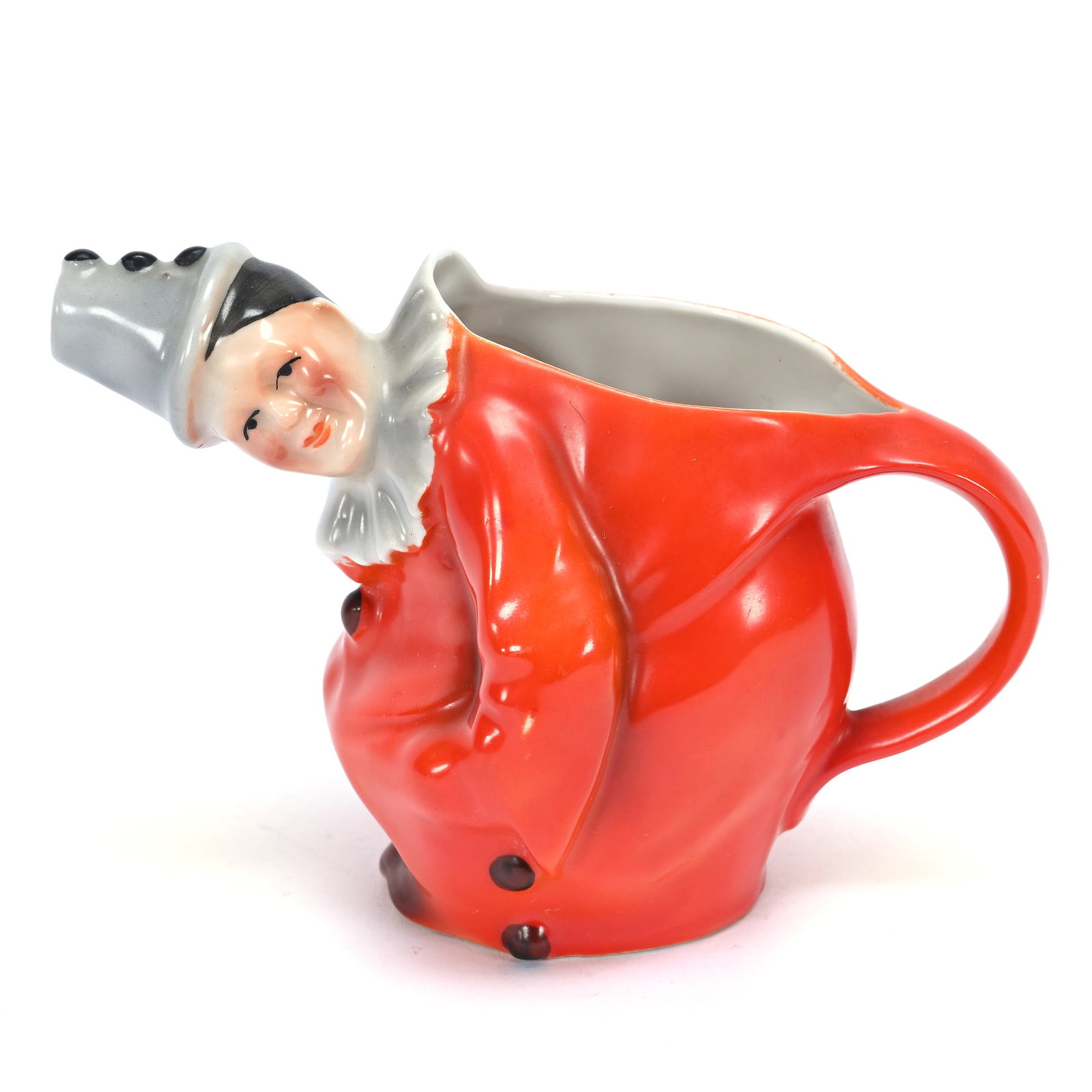 Red Clown Creamer, Royal Bayreuth Blue Mark: Red Clown Creamer, Royal Bayreuth Blue Mark, 3.5" x 5", Private Illinois Collection.