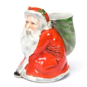 Santa Claus Water Pitcher, Royal Bayreuth Blue Mark