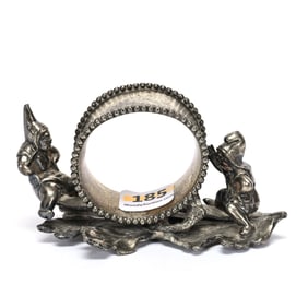 Figural Napkin Ring, Two Gnomes On See-Saw