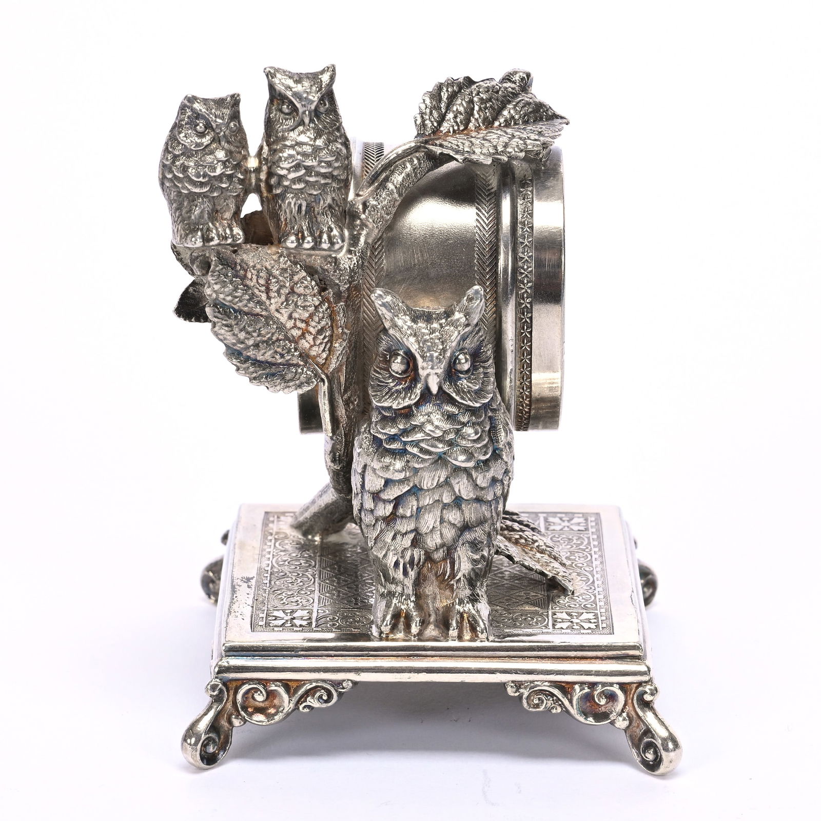 Figural Napkin Ring, Three Owls (1 of 3)