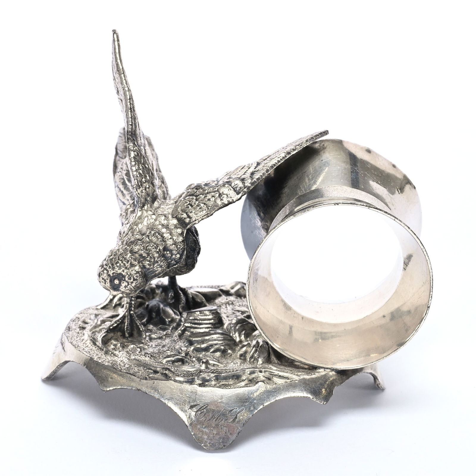 Figural Napkin Ring, Bird With Spread Wings (1 of 3)