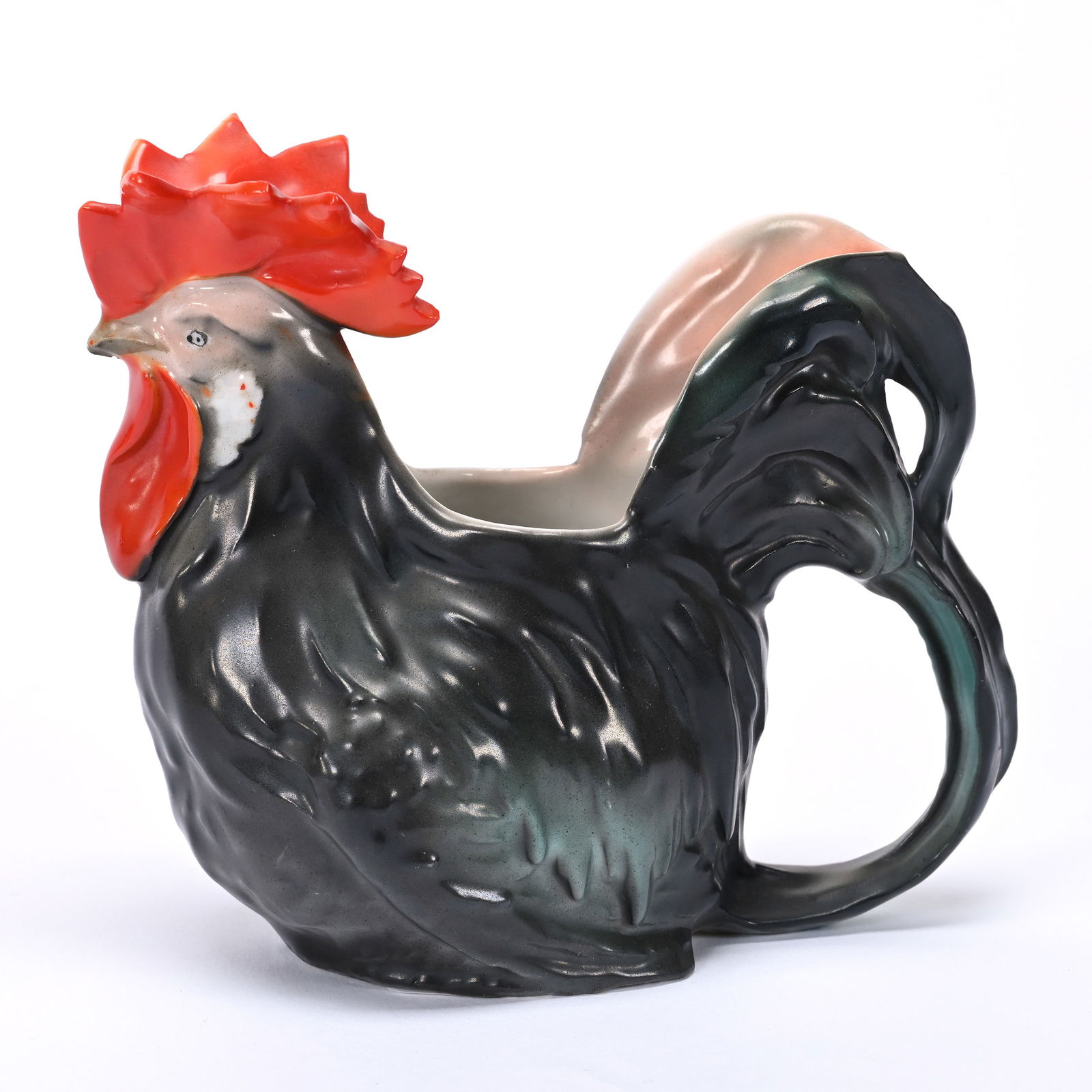 Rooster Creamer, Royal Bayreuth Blue Mark (1 of 3)