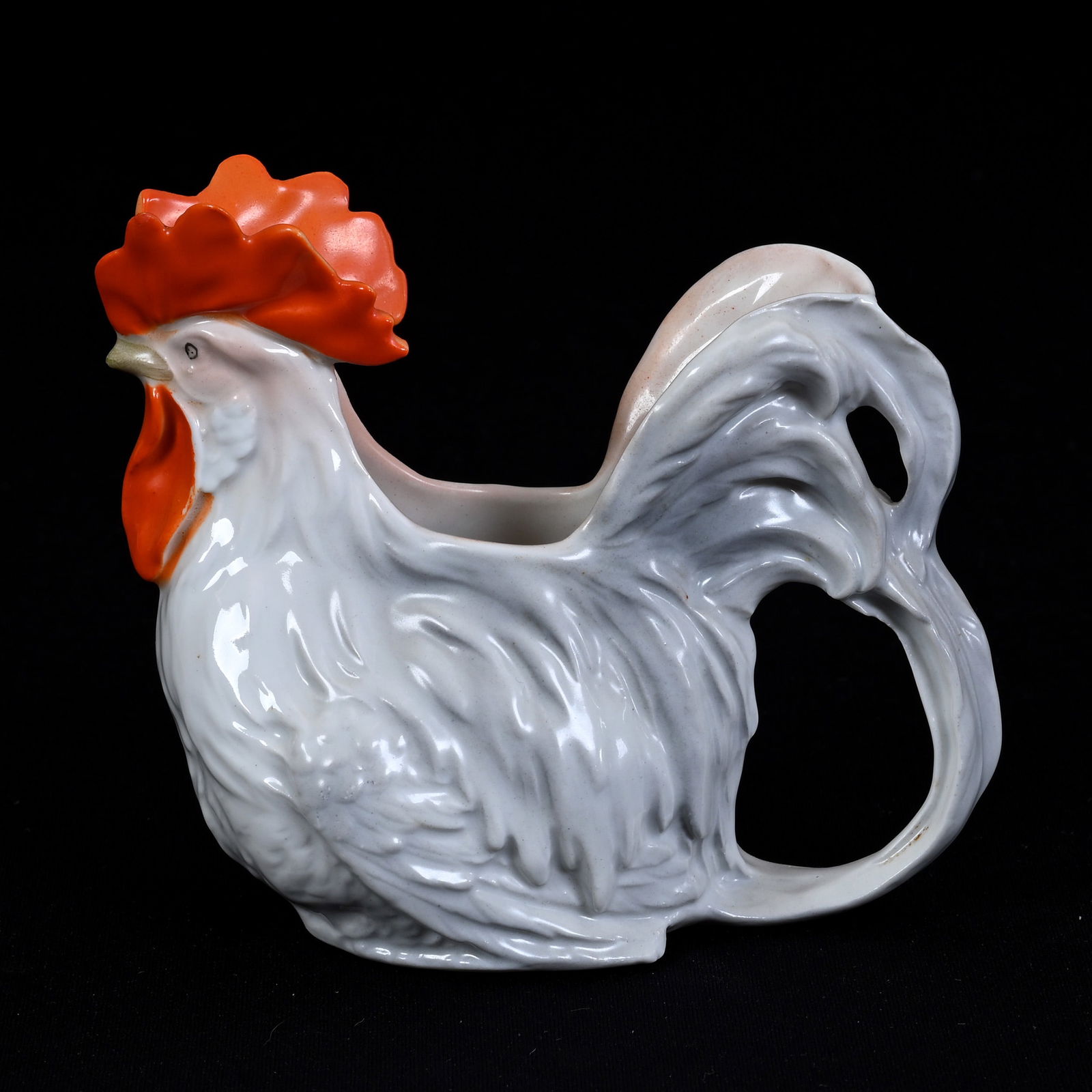 Rooster Creamer, Royal Bayreuth Blue Mark (1 of 3)