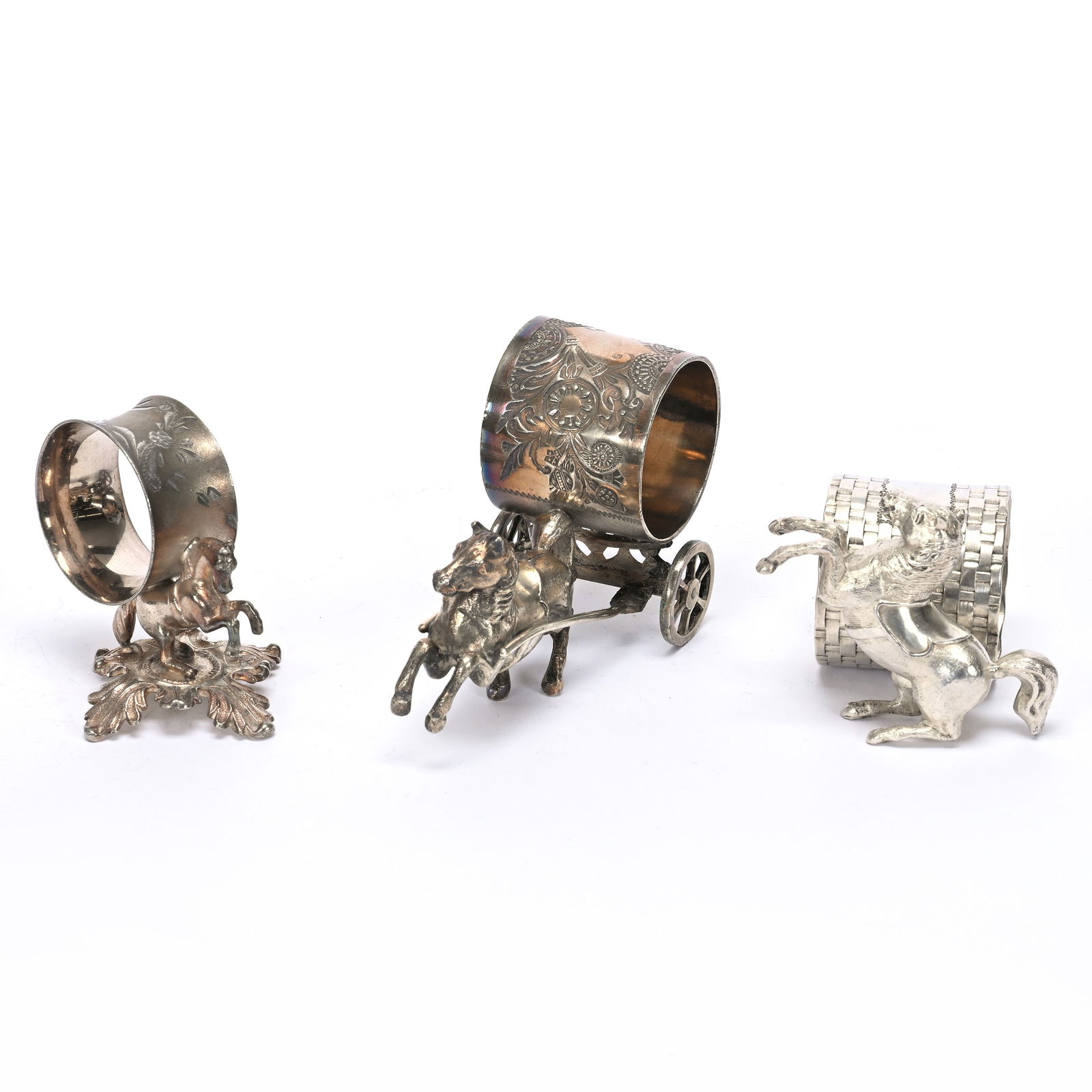 (3) Figural Napkin Rings, Horse Related (1 of 4)