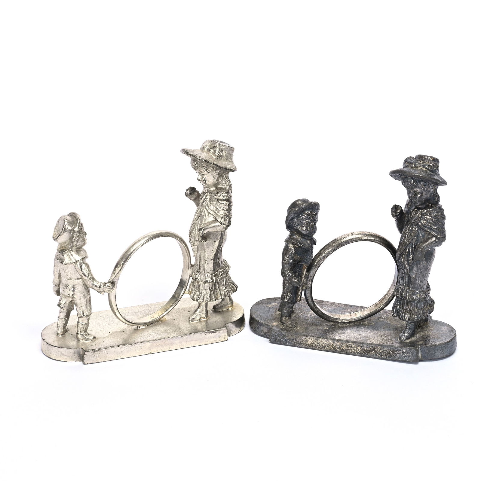 Pair Figural Napkin Rings, Boy With Ring, Older Girl (1 of 3)