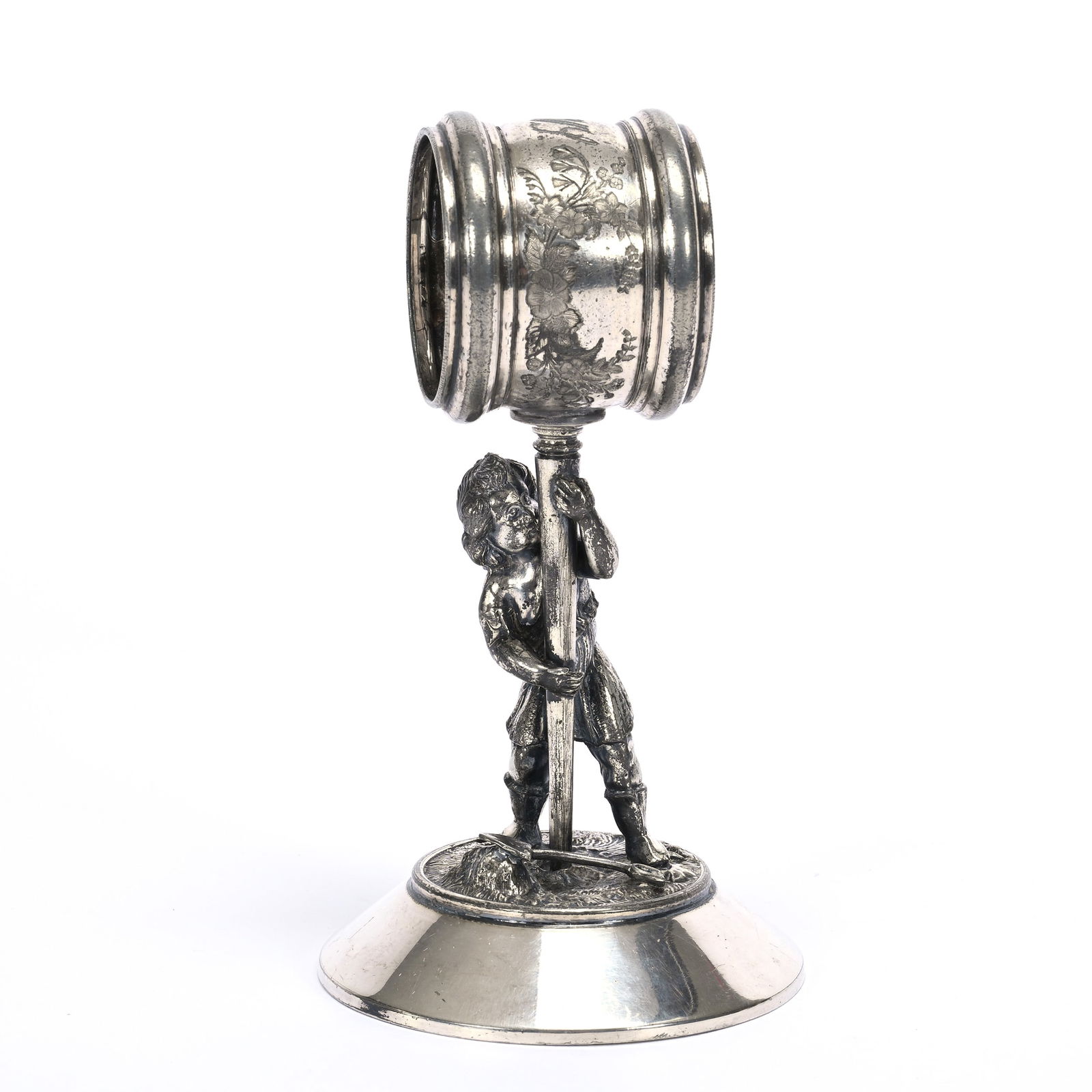 Figural Napkin Ring, Man Setting Post (1 of 4)
