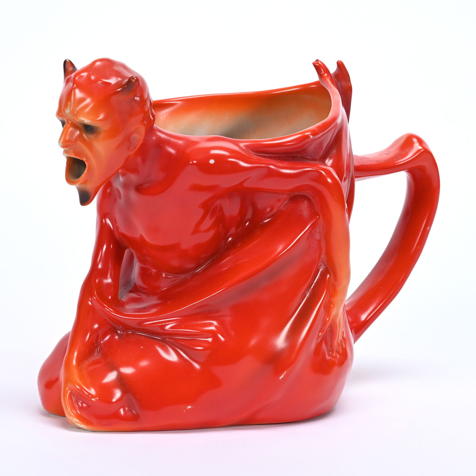 Red Devil Water Pitcher, Royal Bayreuth Blue Mark (1 of 3)
