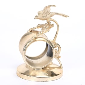 Figural Napkin Ring, Bird & Flowers
