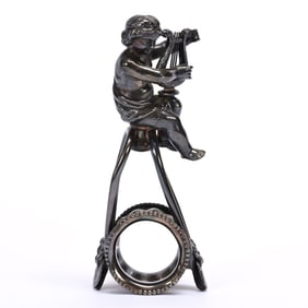 Figural Napkin Ring, Child Playing Lyre
