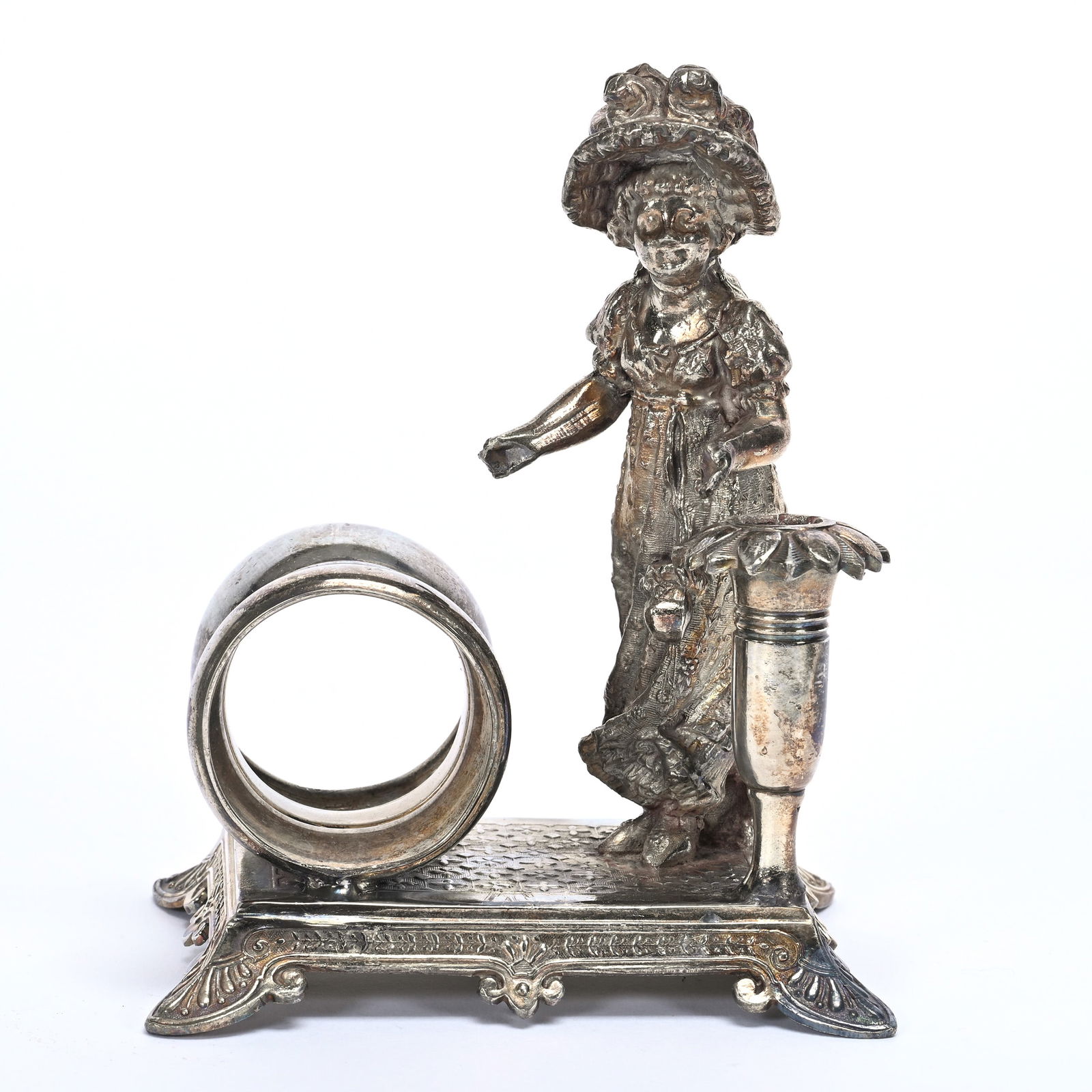Figural Napkin Ring, Lady In Victorian Dress (1 of 4)