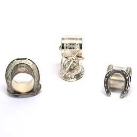 (3) Figural Napkin Rings, Horse Related