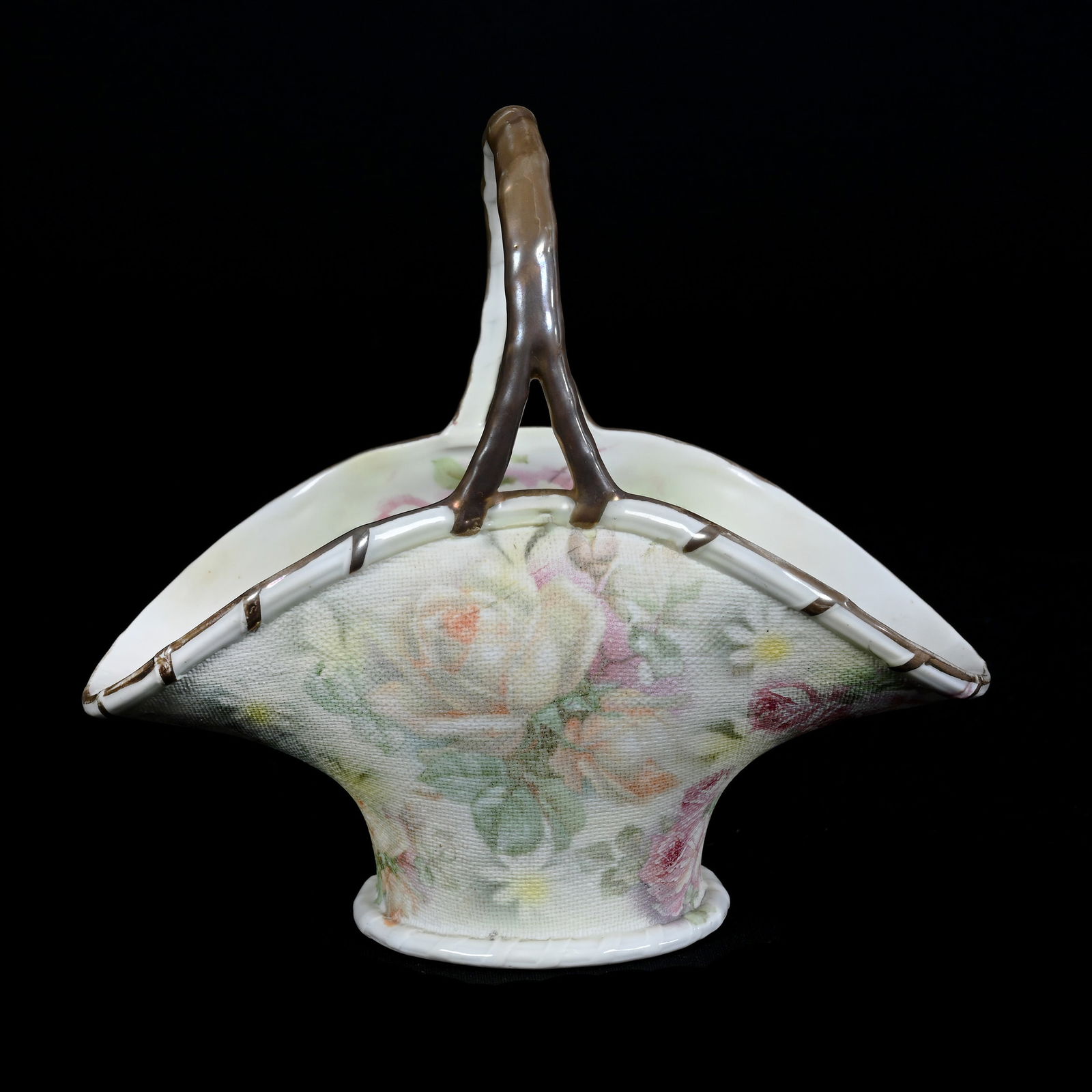 Rose Tapestry Basket, Royal Bayreuth Blue Mark (1 of 3)