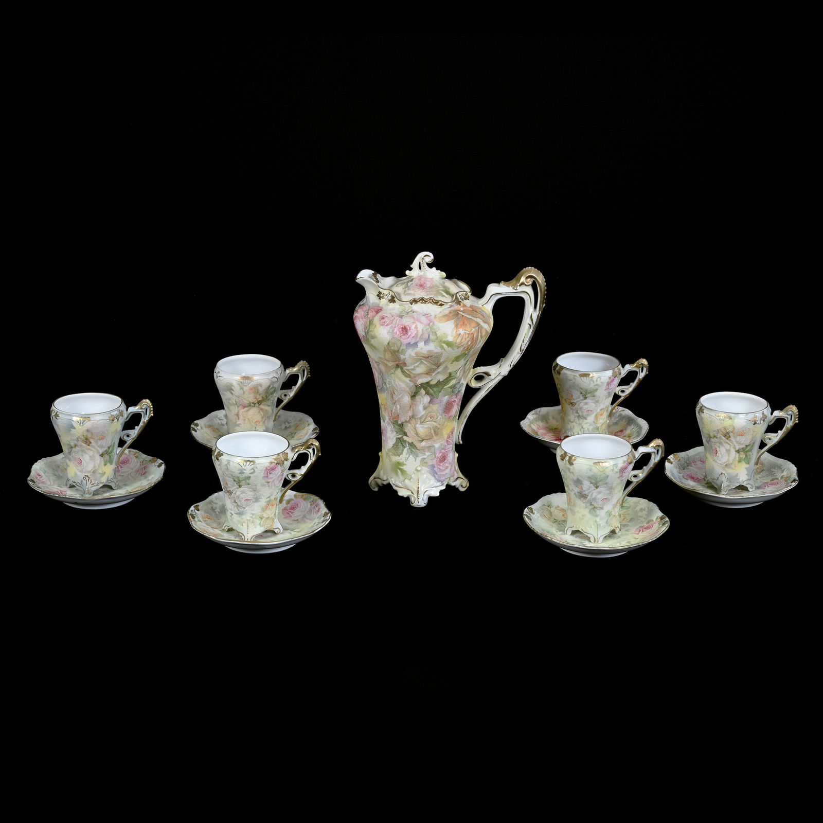 Rose Tapestry Chocolate Set, Royal Bayreuth Blue Mark (1 of 4)