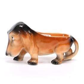 Dachshund Pipe Holder, Royal Bayreuth Blue Mark
