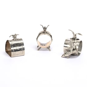 (3) Figural Napkin Rings, Bird Related
