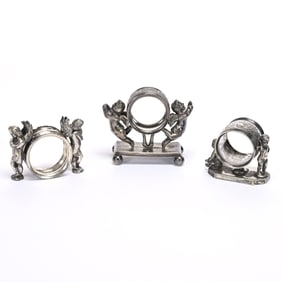 (3) Figural Napkin Rings, Cherubs