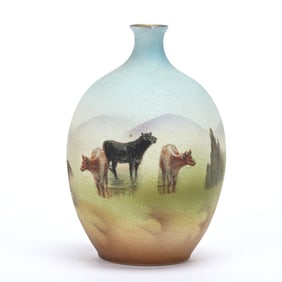 Scenic Tapestry Vase, Royal Bayreuth Blue Mark