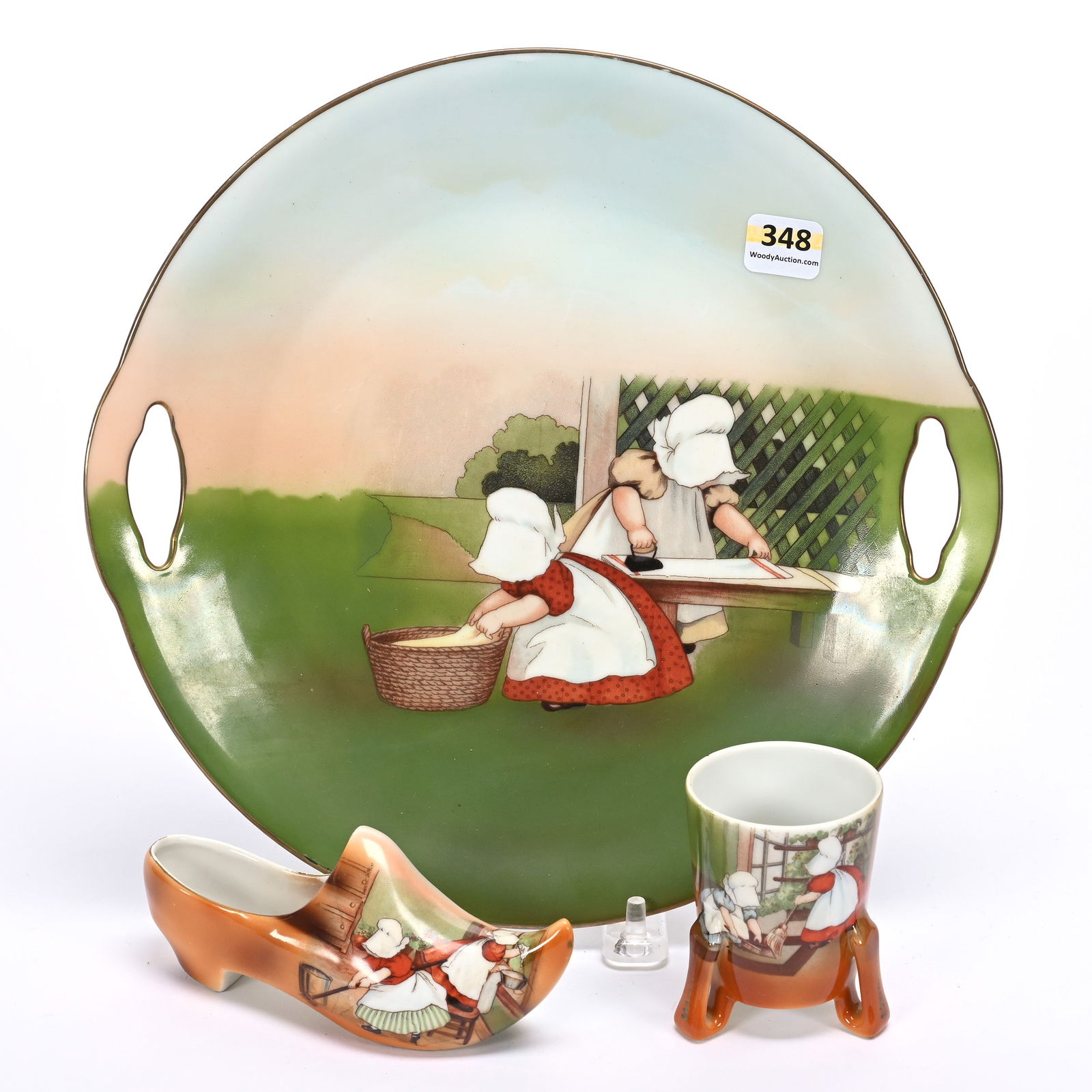 (3) Sunbonnet Babies Items, Royal Bayreuth Blue Mark (1 of 2)